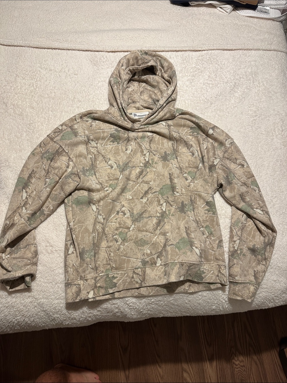 No Boundaries Tan & Green Camo Pullover Hoodie